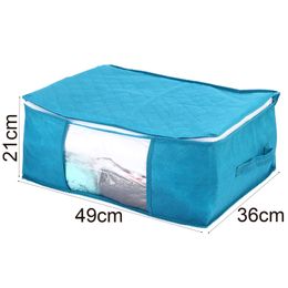 Portable Non-Woven Fabric Large Folding Under Bed Quilt Blanket Home Clothes Storage Box Luggage Organiser Clothes Container