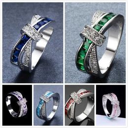 Band Rings Classic 925 sterling silver diamond ring suitable for women Colour zircon size 6-10 fashionable wedding accessories party gift Jewellery J240410