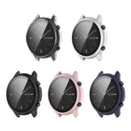 Curved Edge Tempered Glass Watch Series Case for Amazfit GTR 2e/GTR 2 Watch Full Cover Screen Protective Bumper Shell