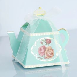 10PCS New Retro Teapot Shape Paper Candy Boxes Wedding Gifts Box for Guests Bonbonniere Birthday Party Birthday Party Favours