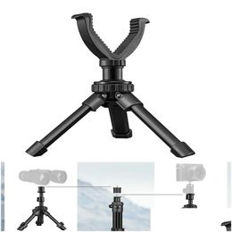 Scope Mounts Accessories Shooting Rest Tripod Durable Adjustable Height Rifle 360 Degree Rotation V Yoke Stand Portable Aluminum Const Dhzgn