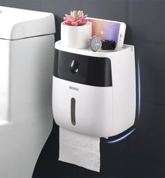 Tissue Paper Box Holder Wall Mounted Toilet Tissue Dispenser Creative Plastic Box Bath Toilet Paper Holder Storage3450876