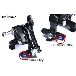 RISK TC4 Titanium Road Bike C-Brake Pad Fixing Bolts 4pcs/lot Bicycle C-Caliper Brake Locking Skin Screws For Road Clamp Brake