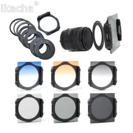 Accessories Camera Lens Philtre Kit Nd2 Nd4 Nd8 Graduated Grey Orange Blue Philtre + 9 Pcs Adapter Philtre for Cokin P Set High Quality