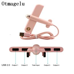 Hubs USB 2.0 Hub 4 Port Airplane Shaped USB Hub Expander USB Type Charger Splitter Adapter For PC Laptop Phone Computer Accessories