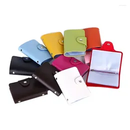 Storage Bags PU Function 24 Bits Holder Solid Colour Card Case Business ID Organiser Portable Men Women Wallets Cardholder