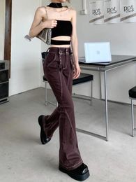 Women's Jeans High-Waisted Boot-Cut Fashion Retro Women Autumn Summer Girls Slim Fit Wide Leg Mop Pants