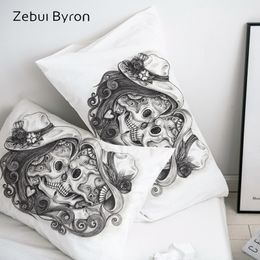 3D HD Pillow Case Pillowcase Custom/50x70/50x75/50x80/70x70 Decorative Pillow Cover,Indian girl Skull Bedding,Drop Ship