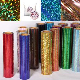 Window Stickers SUNICE Glitter Heat Transfer Iron On T-Shirts HTV PU Film Decal For Clothing Garment Textiles Styling Decorative