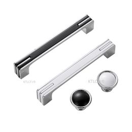 Cabinet Cupboard Hardware Silver Black Zinc Alloy Kitchen Drawer Handle Wardrobe Dresser Knob Nordic Style Square