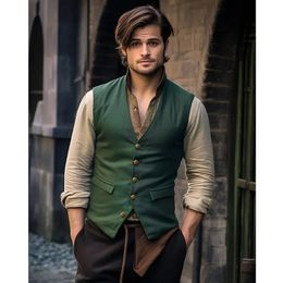 Mens Autumn and Winter Suit Vest Solid Single Breasted Mens Vest 240408
