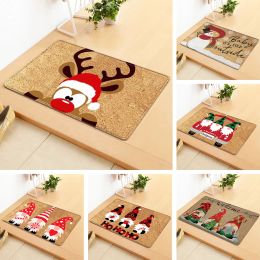 2022 Christmas Decorations Doormat,Merry Xmas Gnomes Elk Rug Indoor Outdoor Entrance Carpet Holiday Home Decor Door Mat