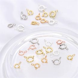 1pcs Gold Silver Plated Brass Gold Round Claw Spring Clasps Hooks for Bracelet Necklace Connectors DIY Jewellery Making Supplies