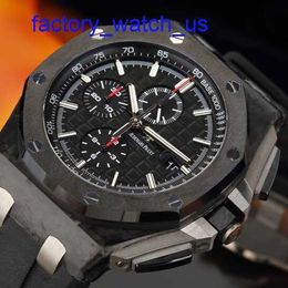 Hot AP Wrist Watch Royal Oak Offshore Series Automatic Mechanical Male Forged Carbon 44mm Time Display Ceramic Ring Tape Waterproof Night Light 26400