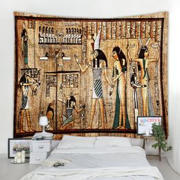 Ancient Egyptian Mural Tapestry Wall Pharaoh Hanging Bedspread Mats Hippie Style Backdrop Cloth Home Decor