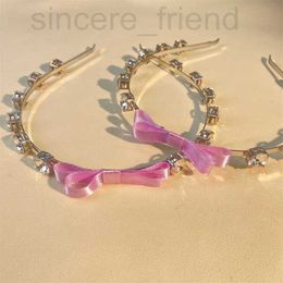 Headbands designer Miu's Fashionable and Elegant Hair Hoop from Japan South Korea, Fresh Personalized Sweet Crystal Bow with Diamonds, High Grade TUQM