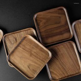 Tea Trays Solid Wood Tray Black Walnut Small Size