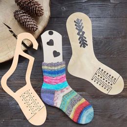 2Pcs DIY Wooden Sock Blocker For Beginners Sock Forms Knitting Mold Weave Yarn Xmas Socks Blocker Gift Hand Crafts Accessories