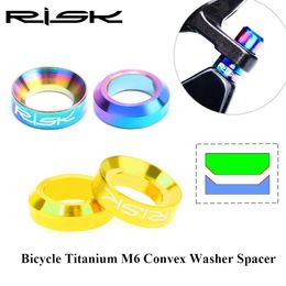 2Pair Disc Brake Calliper Group XT Mounting Bolts Brake Calliper Group RISK Mountain Bike Titanium M6 Concave Convex Washer Spacer