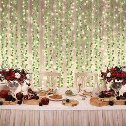 Fake Ivy with Light Strings Vines Artificial Ivy Leaf Plants LED Ivy Garland Greenery Hanging Plant Curtain for Party Wall Decor