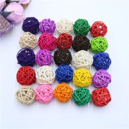 Wholesale 3CM 4CM 5CM Colorful Rattan Ball DIY Home Ornament Christmas/Birthday Party/Wedding Party Kids Gifts Decorations