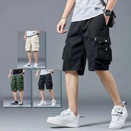 Tooling Shorts Mens Summer Loose Casual Pants in Korean Fashion Hip Hop Multi Pocket Capris