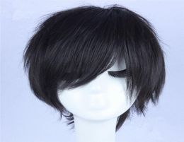 ZF S Black Anime Cosplay Wig Men Wigs Straight Synthetic Nature Hair Cheap Costume Wig Handsome Boy Style2524309