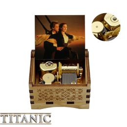 Titanic Movie My Heart Will Go On Music Box Golden Mechanical Wooden Love Musical Box Romantic Wife Girlfriend Birthday Presents