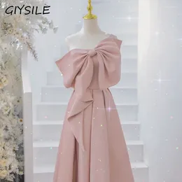 Party Dresses GIYSILE Pink Bow Evening Dress 2024 Spring Bride Long Wedding Temperament Host Sexy Maxi For Women