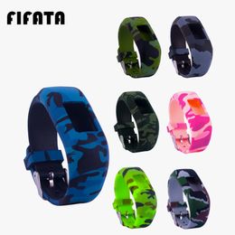 FIFATA For Garmin Vivofit JR/JR 2 Camouflage Cute Silicone Strap Children Smart Band Replacement Soft Silicone Wristband Part