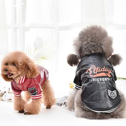 Winter Pet Dog Clothes Warm Leather Puppy Clothing For Small Dogs French Bulldog Waterproof Coat For Chihuahua Dog Jacket