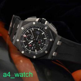 Grestest AP Wrist Watch Royal Oak Offshore Series Automatic Mechanical Mens Watch Forged Carbon 44mm Time Display Ceramic Ring Tape Waterproof Night Light 26400