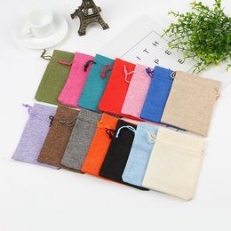 50pcs 7x9/9x12/10x14/13x18/15x20cm Burlap Jute Gift Bags Jewellery Packaging Bags Christmas Wedding Party Candy Chocolate Pouches