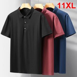 Men's Polos Summer Polo Shirts Men Plus Size 10XL 11XL Elasticity Breathable Cool Shirt Male Tops Big