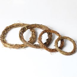 8-20cm Natural Dried Rattan Ring Artificial Flowers Garland For Party Home Easter Christmas Decor DIY Tree Hanging Garland Craft