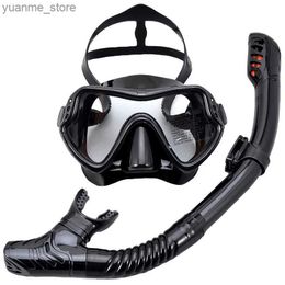 Diving Masks 2023 New Professional Snorkel Diving Mask and Snorkels Goggles Glasses Diving Swimming Tube Set Snorkel Mask Adult Unisex Y240410