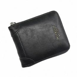 vintage Small Short Men Wallets with Zipper Coin Pocket Card Holder Case Male Wallet Clutch Holder Luxury Brand Purses Wallet M7m9#