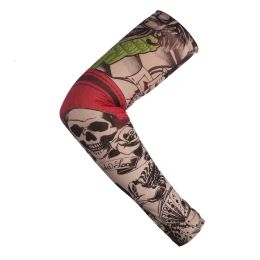 6 PCs Men Women Sunscreen Hand Fake Tattoo Arm Cover Tatto Sleeves Uv Cool Sleeves Cuffs Sport Elastic Stockings Arm Warmers