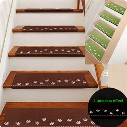 50% Hot Sale Cute Paw Pattern Luminous Self-adhesive Stairs Step Pad Rug Carpet Non-slip Mat