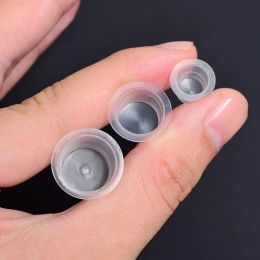 Tattoo Ink Cups 100pcs Plastic Disposable Microblading Ink Cup Tattoo Pigment Ink Caps for Permanent Makeup Pigment Clear Holder