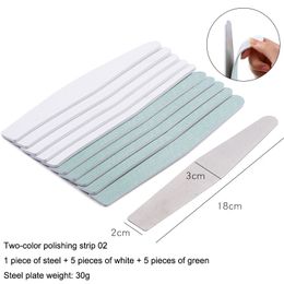 10pc Nail Buffer And Files Block With 1pc Metal Handle Double Sided Nail Art Tool Manicure Device Tool UV Gel Polisher Nail File