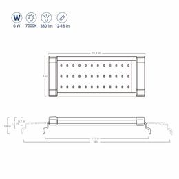 100-240V 6W 12-18" Super Bright Aquarium LED Lightings Blue White LEDs with Extendable Brackets for 28-50CM Fish Tank Light Lamp