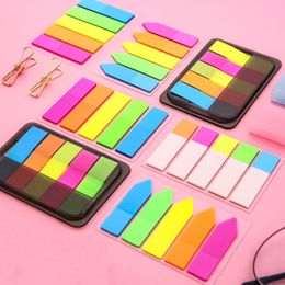 100 Sheets Fluorescence Self Adhesive Memo Pad Sticky Notes Bookmark Marker Sticker Paper Student Office Supplies