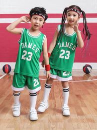 New DAMES #23 Boys girls Basketball Jersey Sets Child Basketbal Shirts training suit Boys And Girls basketball shorts Vest Sets