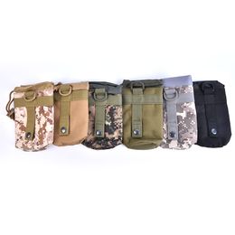 1pc Tactical Molle Water Bottle Pouch Bag Military Outdoor Travel Hiking Drawstring Water Bottle Holder Kettle Carrier Bag