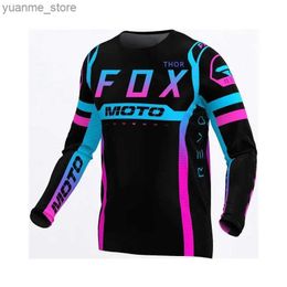 Cycling Shirts Tops Mountain bike off-road bike T-shirt long sleeved sweater Enduro DH thro motorcycle jersey racing BMX bicycle jersey Y240410