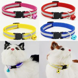 Adjustable Pet Cat Dog Puppy Reflective Collar Safety Buckle Bell Neck Strap Puppy Walk and Run Lead Roulette Car Leash for Pet