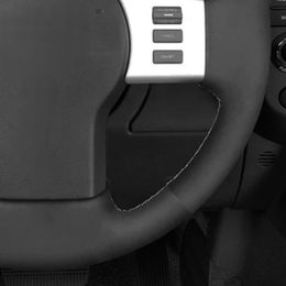 Black Suede Car Steering Wheel Cover For Nissan Frontier 2005-2021 Pathfinder 2005-2015 Xterra 2005-2015 Navara 2005-2015