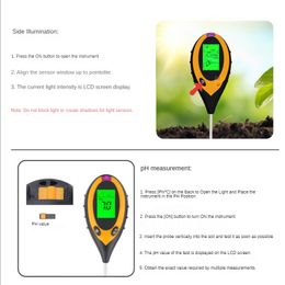 Soil PH Tester 4 In 1 Soil Tester PH Light Humidity Acidity Tester Moisture Meter Plant Soil Tester Kit for Flowers