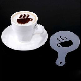 16Pcs Mould Coffee Milk Cake Cupcake Stencil Template Coffee Barista Cappuccino Template Strew Pad Duster Spray Tools